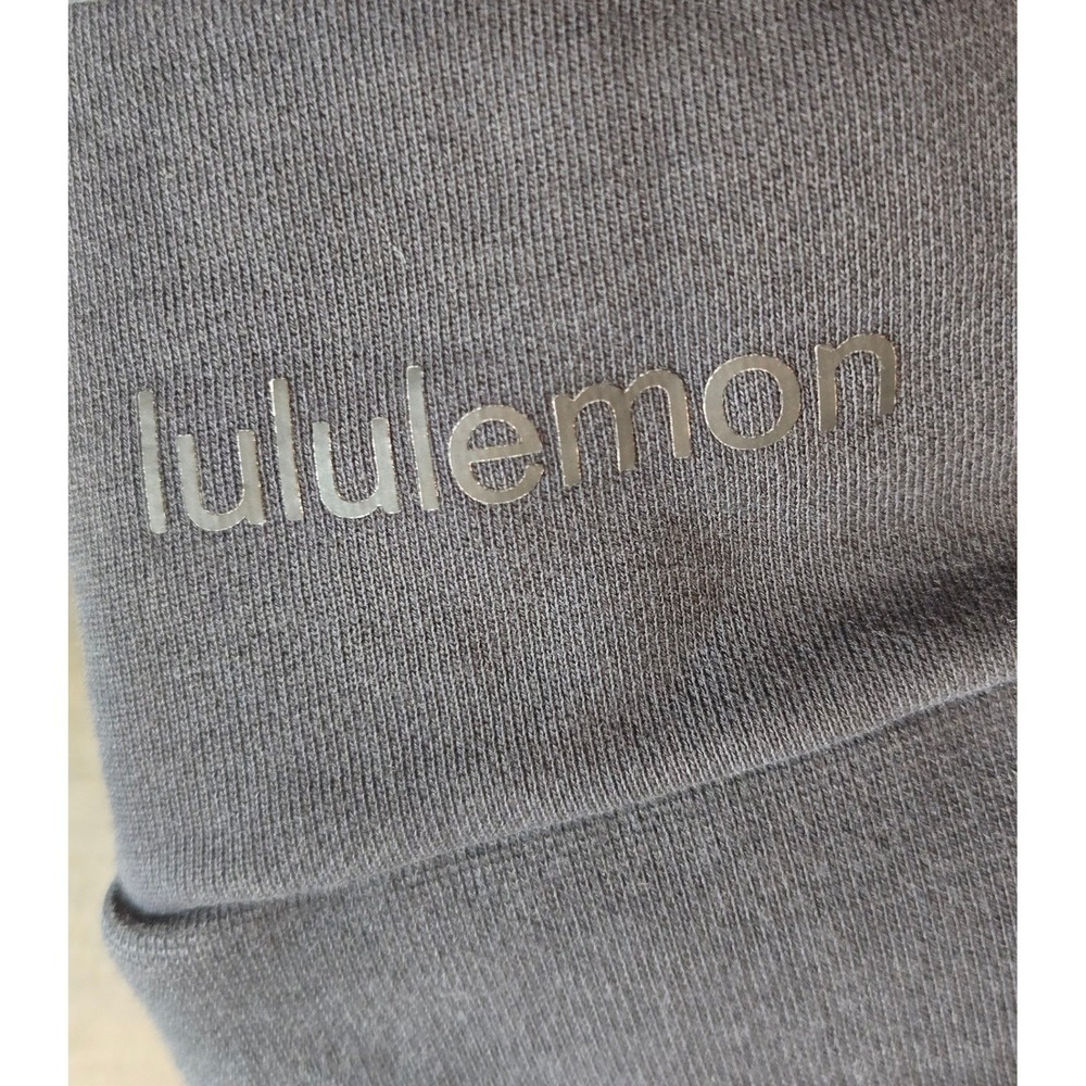 Lululemon Perfectly Oversized Crew Sweatshirt Women L Black Tonal Graphic Logo - Picture 5 of 9